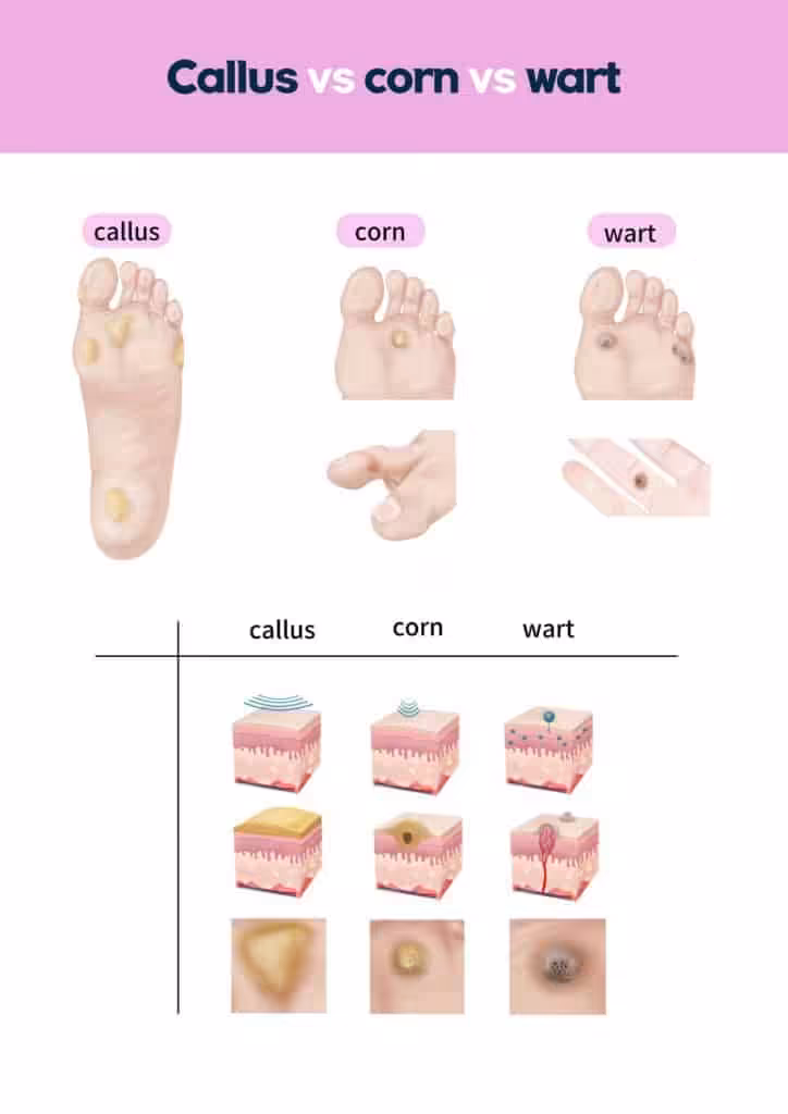 Corns vs Warts vs Calluses