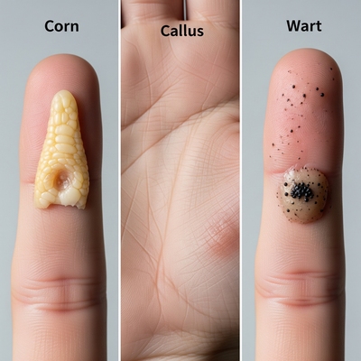 Corn VS Callus Vs Wart 5 corn callus vs wart