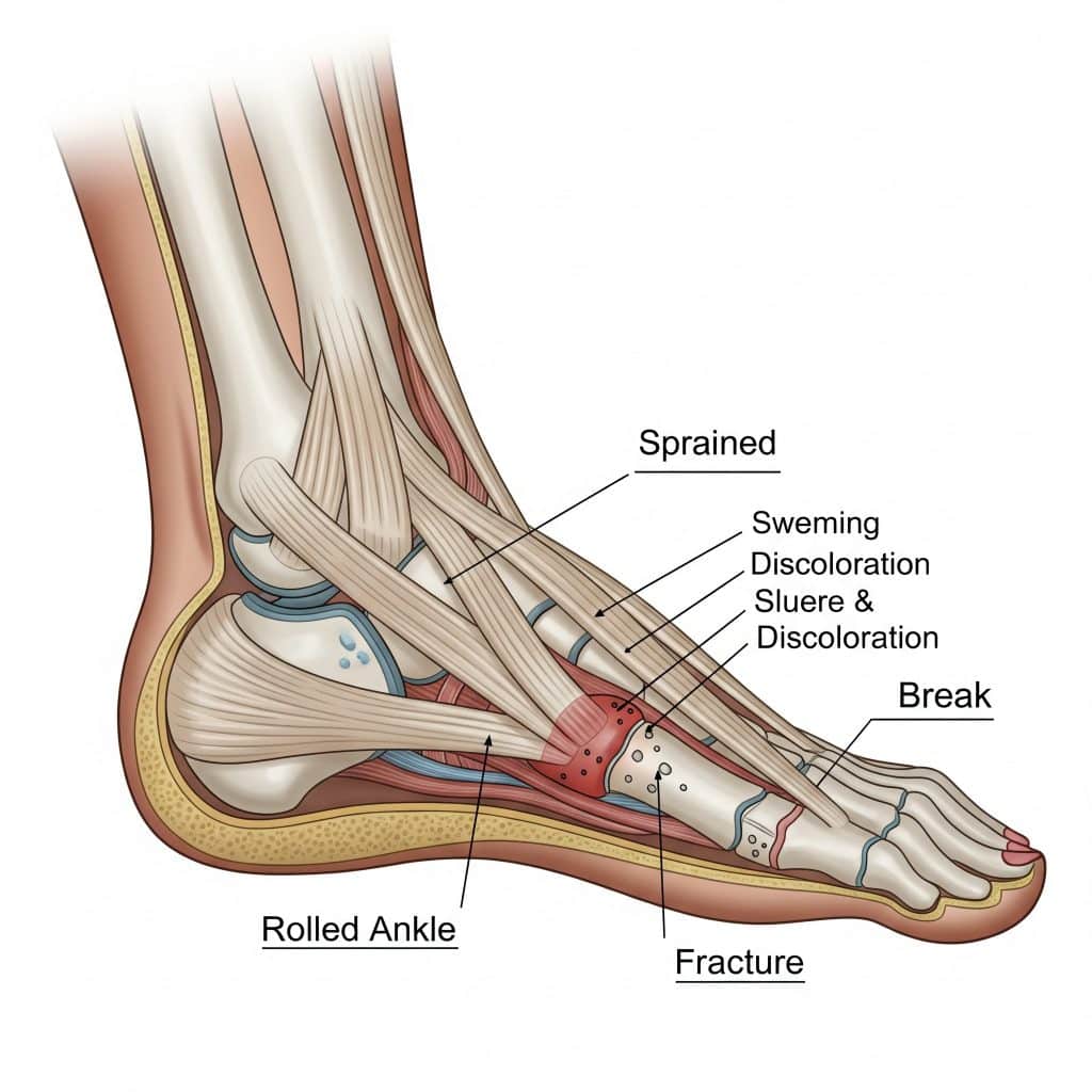 rolled ankle sprained or broken