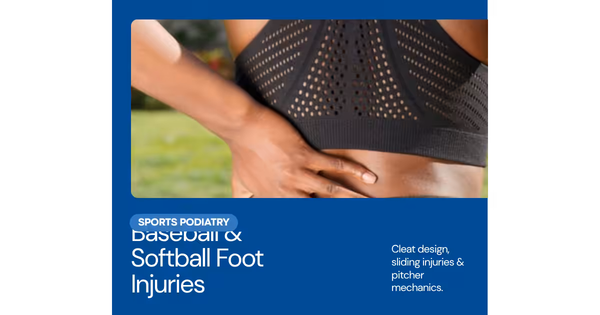 Baseball softball foot injuries cleat design sliding podiatrist Michigan