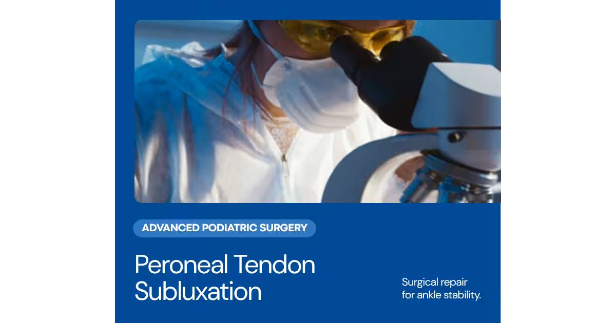 Peroneal Tendon Subluxation Surgery Balance Foot Ankle - Balance Foot & Ankle