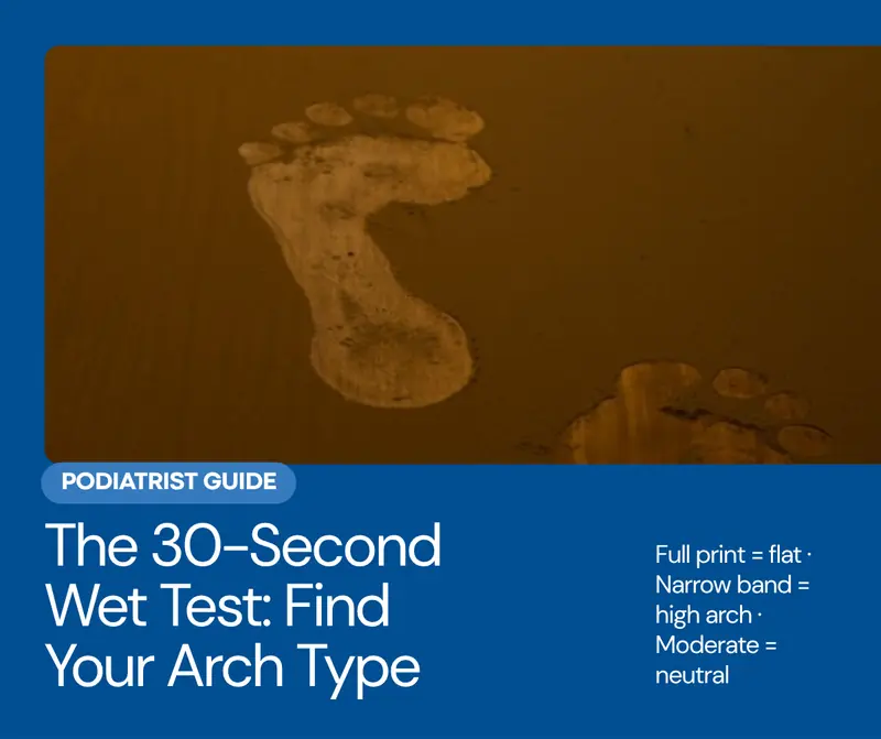 Wet footprint test showing how to identify flat, neutral, and high arch types - plantar fasciitis shoes, Balance Foot & Ankle, Howell MI